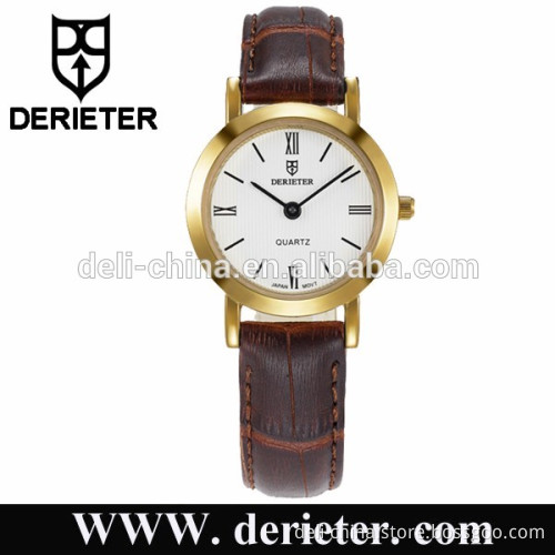 Custom Logo Classic Quartz Watch in Stock Leather Strap